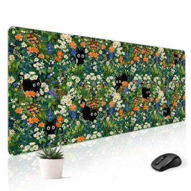 Imagem de Stanoha Tapete de mesa para jogos, teclado grande, fofo, escritório, computador portátil, gato, flawer, XXL, longo, gigante, grande, kawaii, estética, feminino, bonito, design, feminino, feminino,