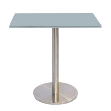 Imagem de Mesa Bistrô Beta 112,50 cm (Alt) Disco Redondo Tampo MDP Quadrado 80 cm (Larg) x 2,50 cm (Alt) Cinza