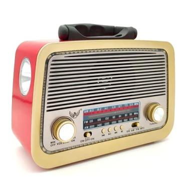 Imagem de Rádio Retro A3199T Lanterna Bluetooth Fm Pendrive (Vermelho)