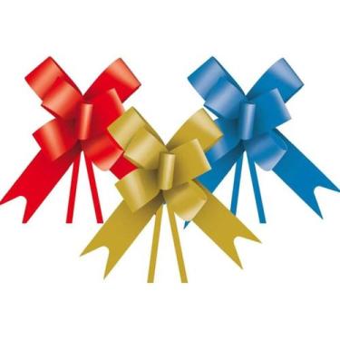 Imagem de 100 Laços Pronto Grande 30mm Atacado Presente Fácil Mágico Kit Fita Fe