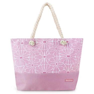 Imagem de Bolsa de Praia Feminina Piscina Feira Verão Grande Transversal Nylon -