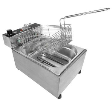 Imagem de Fritadeira industrial elétrica Ipe Cozinhas Master 5L Slim, Prateado, 