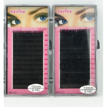 Imagem de Cílios Fio a Fio Espessura 0.15 mm Medida 0.10 mm Navina - Cilios Fio 