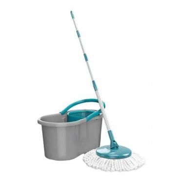 Imagem de Mop Flash Limp Fit Giratorio Com Balde Cinza/Verde - Mop5010 - Marca n
