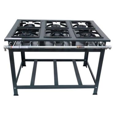 Imagem de Fogão Industrial P7 6 Bocas Baixa Pressão 6QD - MetalFour