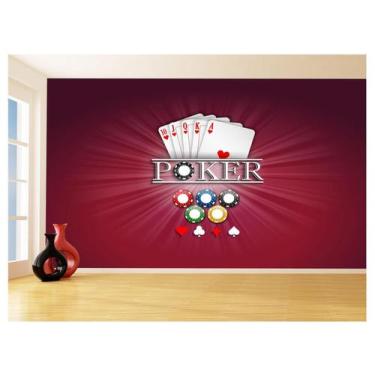 Imagem de Papel De Parede 3D Salão De Jogos Cartas Poker 3,5M Jcs39 - Você Decor
