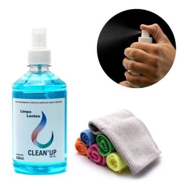 Imagem de Kit 1 Limpa Lentes 500ml + 3 Spray 120ml + 5 Flanela Magica - Clean Up