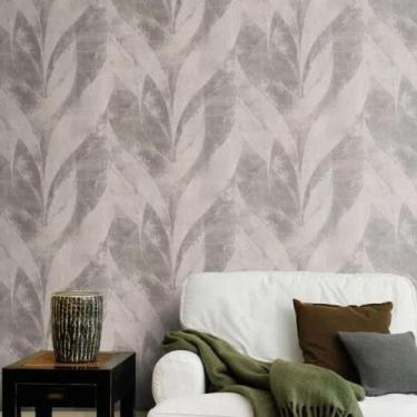 Imagem de Papel De Parede Concrete Folhagem Cinza 520040 - 10m X 0.53m - Rasch