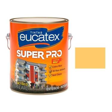 Imagem de Tinta Acrilica Amarelo Canario Semi Brilho Super Pro Eucatex 3,6lt