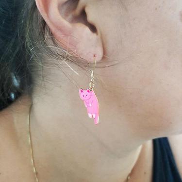 Imagem de Brinco Festa Feminino Delicado gato cat pet estima Gota Luxo - anjo da