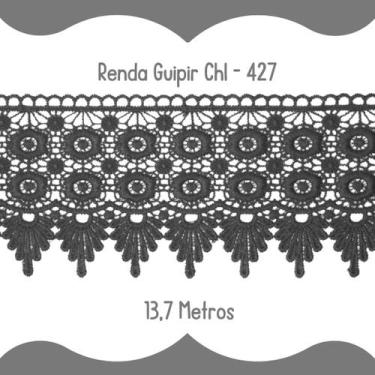 Imagem de Renda Guipír Cinza Escuro - Rolo Com 13,7 Metros Chl427 Nybc
