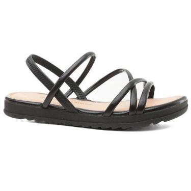 Imagem de Sandália Feminina Dakota Flatform Baixo Calce Fácil Papete, 36, Preto