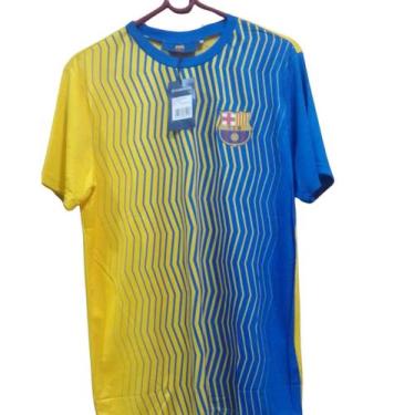 Imagem de Camisa Masculina Barcelona Torcedor Poliéster Balboa, Azul, Amarelo, M