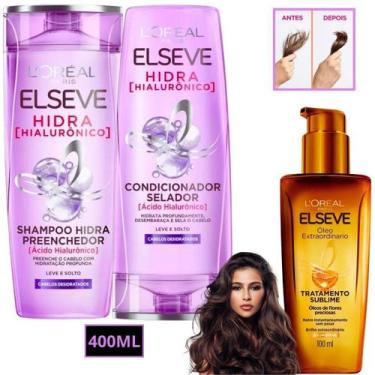 Imagem de Kit Elseve Glycolic Gloss Hidra Oleo Extraordinario Sonhos - Loreal Pa