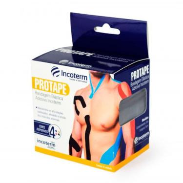 Imagem de Bandagem Elástica Adesiva Protape Incoterm Preto 1 Unidade