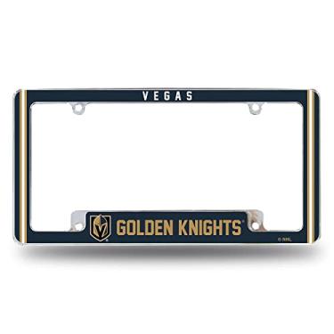 Imagem de Rico Industries Moldura de placa automotiva NHL Vegas Golden Knights Primary 30,48 cm x 15,24 cm cromada para carro/caminhão/SUV