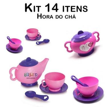 Imagem de Brinquedo Hora do Cházinho Faz de conta Menina Rosa 14pç - Altimar