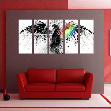 Imagem de Quadro Decorativo Banda Pink Floyd Mosaico Com 5 Peças GG4 - Vital Qua