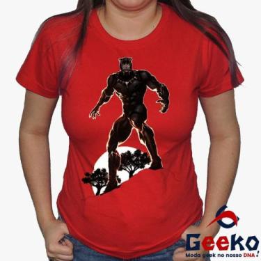 Imagem de Baby Look Pantera Negra 100% Algodão - Wakanda Forever - Black Panther