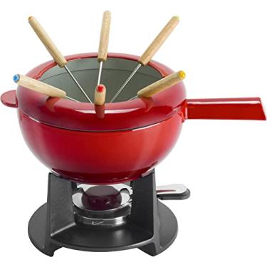 Imagem de ZWILLING Conjunto de panela de fondue de 20 cm com 6 garfos, para chocolate, caramelo, queijo, molhos e mais