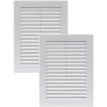 Imagem de Vent Systems 11,4 cm x 15,2 cm (dimensões de abertura) - Pacote com 2 - Capa de ventilação de plástico branco Soffit - Grade de ventilação retangular plana - Defletor de saída de ar - HVAC 15 cm x 20