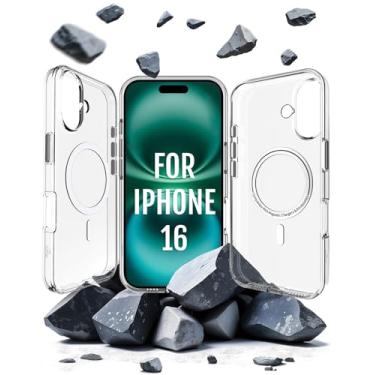 Imagem de Capa transparente Roxx | Como a original, apenas melhor | Resistente ao amarelamento | para iPhone 16 | Capa rígida | Proteção de tela | Proteção de câmera | Compatível com acessórios MagSafe