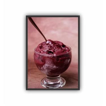 Imagem de Quadro Decorativo Açaí Taça Sorveteria Moldura Preta (33x24)