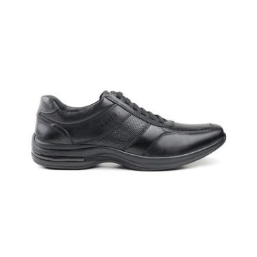 Imagem de Sapato Masculino Pipper Social Couro Pelica 53104 Conforto, 39, Preto