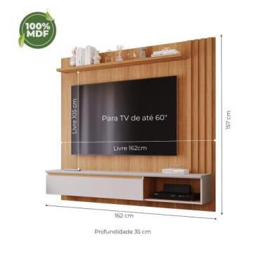 Imagem de Painel Permobili Panama Plus para TV de ate 60'' 100% MDF - Nature/Off