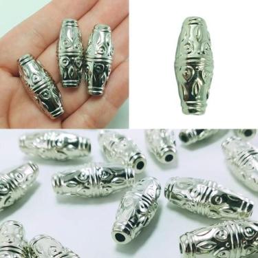 Imagem de 10 peças miçangas entremeios grandes diversos p/ colares, pulseiras e 