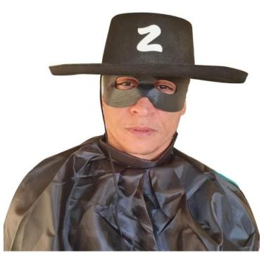 Imagem de Fantasia Kit Zorro Chapéu, Capa E Máscara Carnaval Festa - IndiaChina