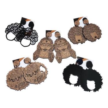Imagem de Kit Afro Brincos - Respeita meu cabelo - Saúda Afro