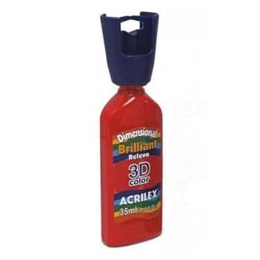 Imagem de Tinta Dimensional Brilhante 35ml - 507 Vermelho Fogo Acrilex