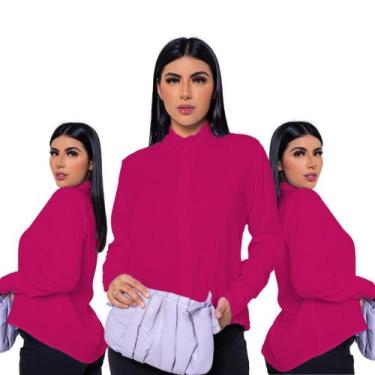 Imagem de Kit 3 Camisa Social Feminina Confortável Perfeita Para Qualquer Ocasiã