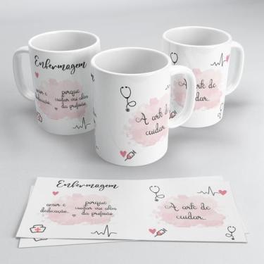 Imagem de Caneca Enfermagem com frase - 325ml - Colecionáveis 3D Print