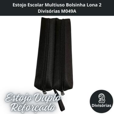 Imagem de Estojo Escolar Multiuso Bolsinha Lona 2 Divisórias M049A - Losamores
