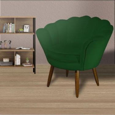 Imagem de Conjunto 2 Poltronas Pétala Decorativa Estofada Suede Verde - INCASA D
