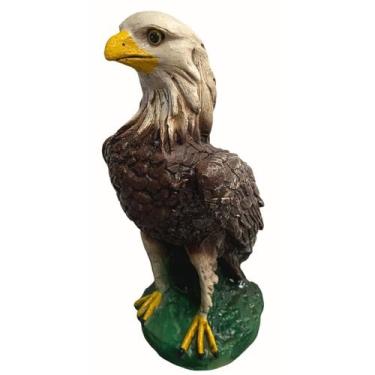 Imagem de Escultura Gavião Falcão Grande Asa Fechada Espanta pássaros e pombo - 