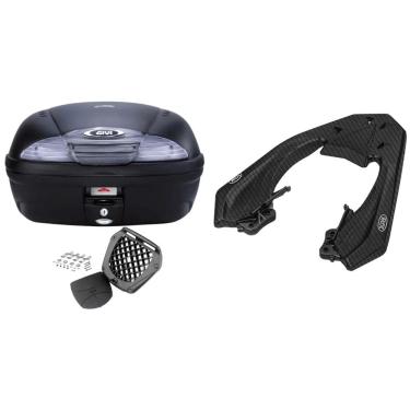 Imagem de BAU 45L MONOLOCK SIMPLY FUME E450NT + BAGAGEIRO Scam Twister 300 Fiberforce Honda Cb 300f