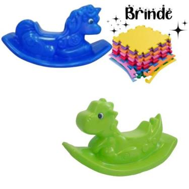 Imagem de Diversão ao Ar Livre: Gangorra Unicórnio e Dino com Tatames Inclusos -