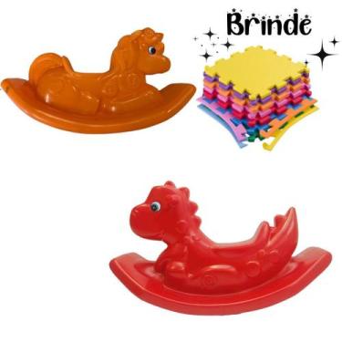 Imagem de Diversão ao Ar Livre: Gangorra Unicórnio e Dino com Tatames Inclusos -