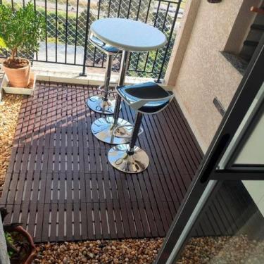 Imagem de Kit 10 deck modular  plastico  textura madeira, piscina, sacada, banhe