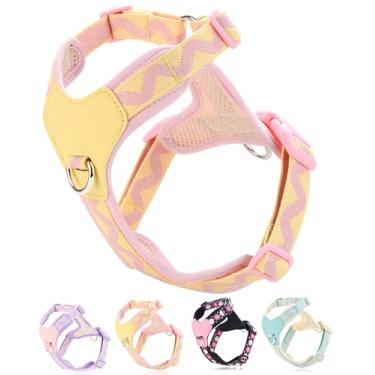 Imagem de Petank Peitoral rosa grande para cães grandes, sem puxão, com 2 clipes de coleira, peitoral ajustável para cães (rosa, G)