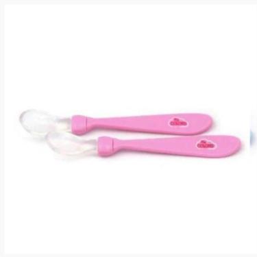 Imagem de Kit 2 Colheres de Silicone Para bebê Fly Colors, ROSA