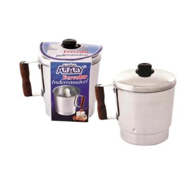 Imagem de Fervedor De Leite Polido Com Cabo De Madeira Nº 16 - 3 Litros - MZ