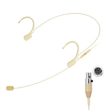 Imagem de KIMAFUN Fone de ouvido/microfone de cabeça profissional para pendurar sobre a orelha, microfone condensador compatível com o sistema sem fio Shure, transmissor Bodypack, ideal para apresentações,