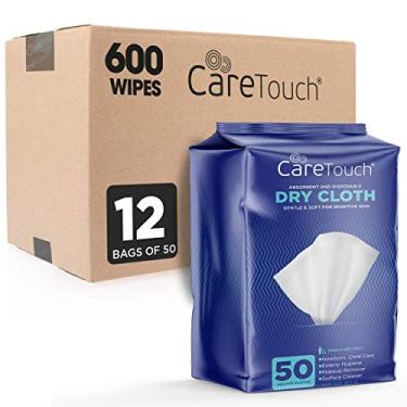 Imagem de Care Touch Toalhetes de limpeza a seco – 600 unidades de toalhas descartáveis para bebês e adultos, lenços de limpeza ultra macios para lenços umedecidos, cuidados com incontinência, remoção de