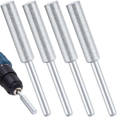 Imagem de OIIKI Pacote com 4 Lixas de Pedra de Moagem de Rebarba, Afiador de Motosserra de 7/81.3 cm Alta Dureza, Afiador de Polimento, Lixa de Pedra de Moagem - Prata