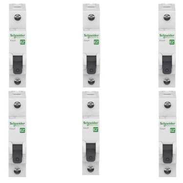 Imagem de 6 Disjuntores Schneider 25a C Interruptor 1p Proteção 3ka