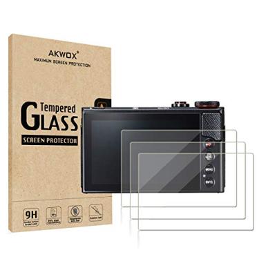 Imagem de [Pacote com 3] Película de vidro temperado para Canon G7X Mark II G9X G9XII G7X G5X, Capa protetora LCD Akwox 9H